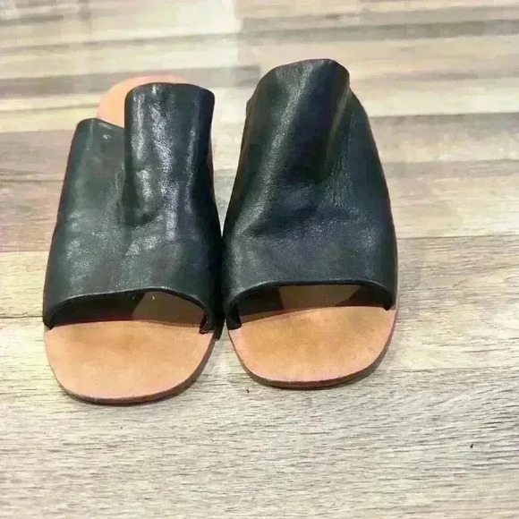 Jeffrey Campbell Leather Willow Wedge Slip-On Sandal Shoes - Picture 3 of 5